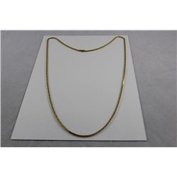 ONE 18KT YELLOW GOLD FLEXIBLE LINK CHAIN. THE CHAIN WEIGHS 20.0 GRAMS AND IS 75CM LONG. THE CHAIN