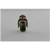 Image 1 : ONE HAND MADE 14KT YELLOW GOLD AND WHITE GOLD NATURAL BLUE TOURMALINE, NATURAL RUBY AND NATURAL