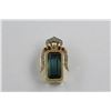 Image 2 : ONE HAND MADE 14KT YELLOW GOLD AND WHITE GOLD NATURAL BLUE TOURMALINE, NATURAL RUBY AND NATURAL