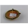 Image 2 : ONE YELLOW GOLD PLATED OVAL SHAPED NATURAL SHELL CAMEO BROOCH-PENDANT,  IS BEZEL SET WITH 1 OVAL