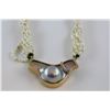 Image 2 : ONE CUSTOM AND HAND MADE 14KT YELLOW GOLD AND WHITE GOLD SILVER GREY MABE EBRYONIC CULTURED PEARL