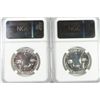 Image 2 : LOT OF  ( 2 ) 1957 FRANKLIN HALF DOLLARS, NGC PROOF-66