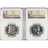 Image 1 : LOT OF  ( 2 ) 1958 FRANKLIN HALF DOLLARS, NGC PROOF-66