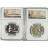 Image 1 : LOT OF  ( 2 ) 1959 FRANKLIN HALF DOLLARS, NGC PROOF-66