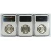 Image 2 : LOT OF ( 3 ) 1951-D FRANKLIN HALF DOLLARS, NGC MS-62 FBL