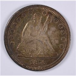 1876 SEATED QUARTER XF/AU