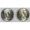 Image 1 : ( 2 ) CHOICE BU 1922 PEACE SILVER DOLLARS