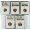 Image 1 : ( 5 ) 1944 LINCOLN CENTS NGC MS-66 RED!