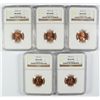 Image 1 : LOT OF ( 5 ) 1957-D LINCOLN CENTS, NGC MS-66 REDS