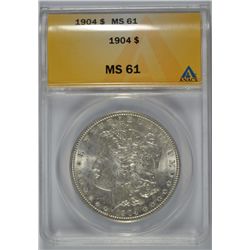 1904 MORGAN DOLLAR ANACS MS-61