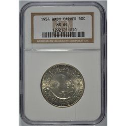 1954 WASHINGTON/CARVER COMMEN HALF DOLLAR NGC MS-64