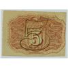 Image 2 : 1863 FIVE CENT US FRACTIONAL CURRENCY XF