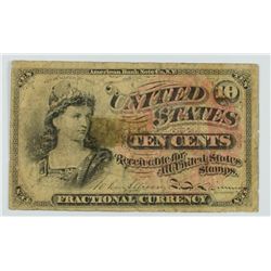 1863 TEN CENT US FRACTIONAL CURRENCY GOOD