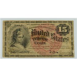 1863 FIFTEEN CENT US FRACTIONAL CURRENCY GOOD