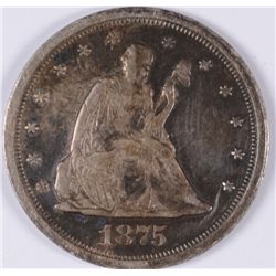 1875-S 20 CENT,  XF