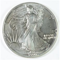 1990 AMERICAN SILVER EAGLE, GEM!