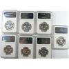 Image 2 : 1957, 58, 59, 60, 61, 62 AND 1963 FRANKLIN HALF DOLLARS ALL NGC PROOF-66!