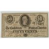 Image 1 : 1864 FIFTY CENT CONFEDERATE STATES OF AMERICA NOTE