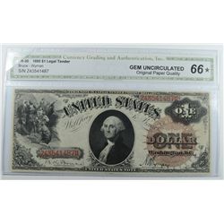 1880 $1 US NOTE CGA 66 (STAR)