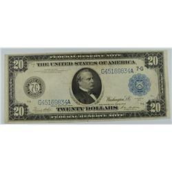 1914 $20 FEDERAL RESERVE NOTE F/VF