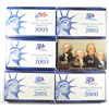 Image 1 : U.S. PROOF SETS: 200, 01, 02, 03, 05, 07 ( MISSING SLEEVE ) & 2008 ALL BOXES/COA