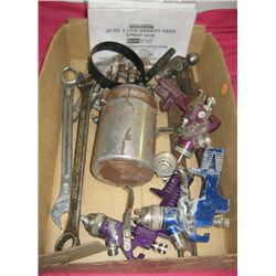 Box of Tools & Paint Sprayers