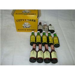 12- Vintage Glass Mini Bottles Of Alcohol