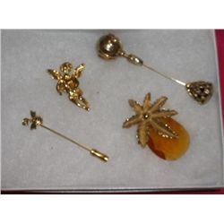 4- Vintage Gold Pins