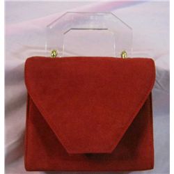 Red Suede Leather Purse By Rush Hour