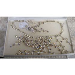 Rhine Stone Necklace &Earrings