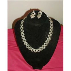 Sterling Silver  Marcasite Necklace & Earrings