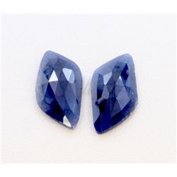 13 ct & up Natural Sapphire Slice Rose Cut Loose Stone (13.88) 2Pcs