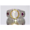 Image 1 : Sterling Silver .925 Moon Stone/Ruby Ring