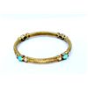 Image 1 : Sterling Silver .925 Turquoise w/ CZ Gold tone Bangle