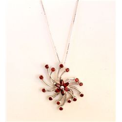 Sterling Silver .925 Garnet Pendant ctw