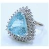 Image 2 : PARAIBA TOURMALINE 14.97CT, 18K W/G RING 11.86GRAM / DIAMOND 1.67CT