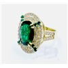 Image 2 : EMERALD SMALL 0.33CT / EMERALD 6.58CT, 18K Y/G RING 13.75GRAM / DIAMOND 1.33CT