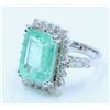 Image 2 : COPPER BEARRING PARAIBA TOURMALINE 6.15CT, 14K W/G RING 7.20GRAM / DIAMOND 1.05CT