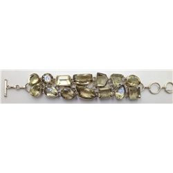 Sterling Silver .925 Vintage Smokey Quartz Bracelet