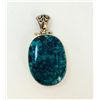 Sterling  Silver .925 Turquoise Pendant 15.51g  Dim. 25x35mm