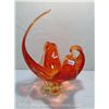 Image 1 : Hand Blown Signed Chalet Canadian Orange Art Glass Bowl (12" at highest part)