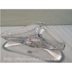 Cristalleries de Vannes-le-Chtel, France Hand Blown Clear Art Glass Bowl (Stamp on Bottom) (2.75" hi