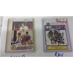 Gilles Gilbert & Ray Bourque Hand Signed Hockey Cards