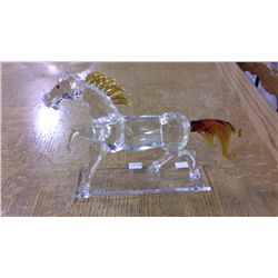 Large Hand Crafted Cut Glass Horse