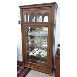 Large Exquisite China Display Cabinet With Mirror Back and Side Doors (80.5" high X 40" wide)