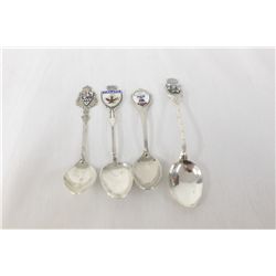 4 Vintage Sterling Silver Souvenir Spoons
