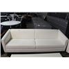 Image 1 : WHITE LEATHER EURO STYLE 3 SEAT SOFA