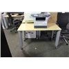 Image 2 : GLOBAL CONTRACT VICE-VERSA MAPLE AND GREY UTILITY TABLE