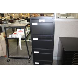 BLACK 4 DRAWER LEGAL SIZED VERTICAL FILE CABINET