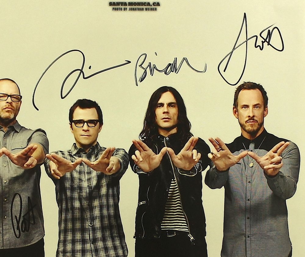 Lot of (2) Weezer Posters Including BandSigned 11x17 with Rivers Cuomo